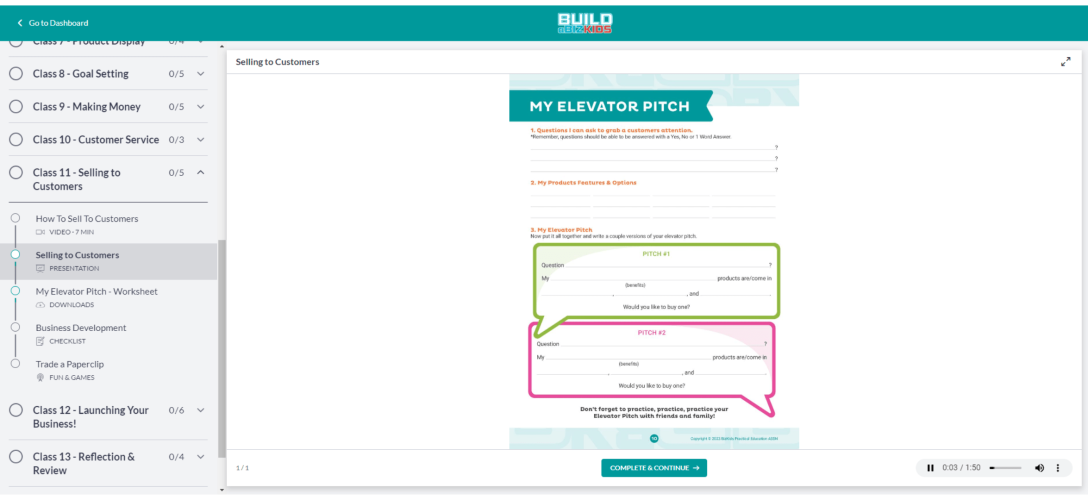 Worksheets to Accompany Lessons and Help Students Progress Through Course