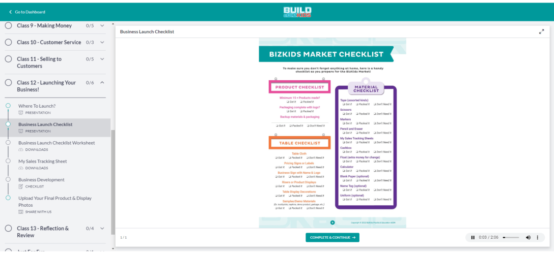 Checklists To Help With REAL Launch of Their First Business!